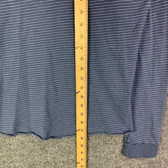Marine Layer Henley Shirt Men‎ Sz Medium Striped Long Sleeve Pullover - Picture 5 of 9